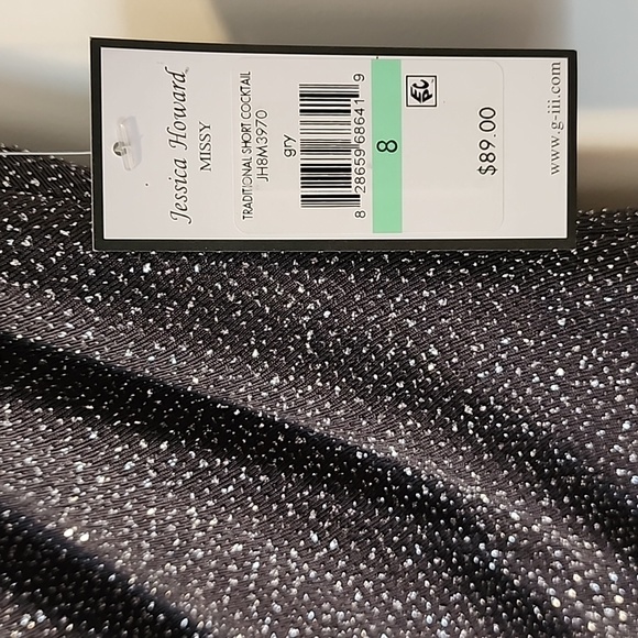 NWT Jessica Howard Gray Sparkle Cocktail Dress Size 8 - Picture 4 of 9